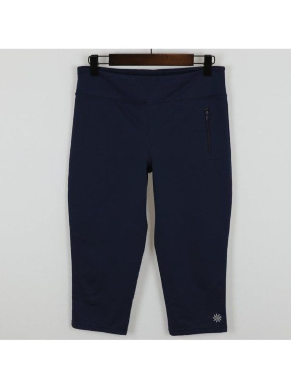 Athleta Women's Small Dark Blue Mid Rise Tight Fit Capri Activewear Leggings